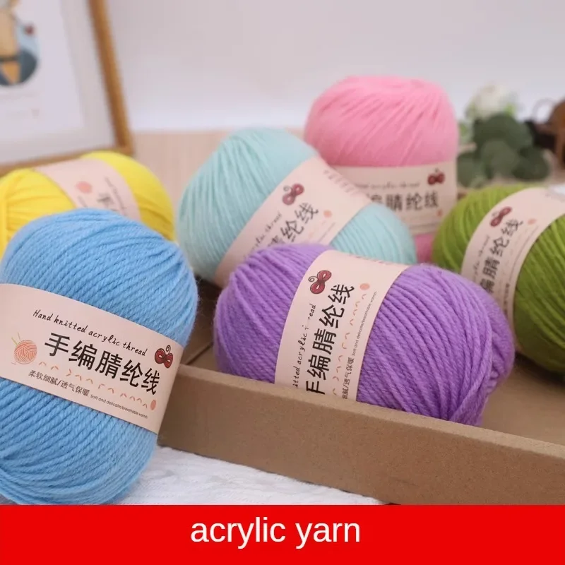 500g/set 4 Ply Chunky Acrylic Yarn for Hand Crochet Knitting Shoes Dolls Carpets Bag Flower Diy Soft Comfortable Warm Thread Red