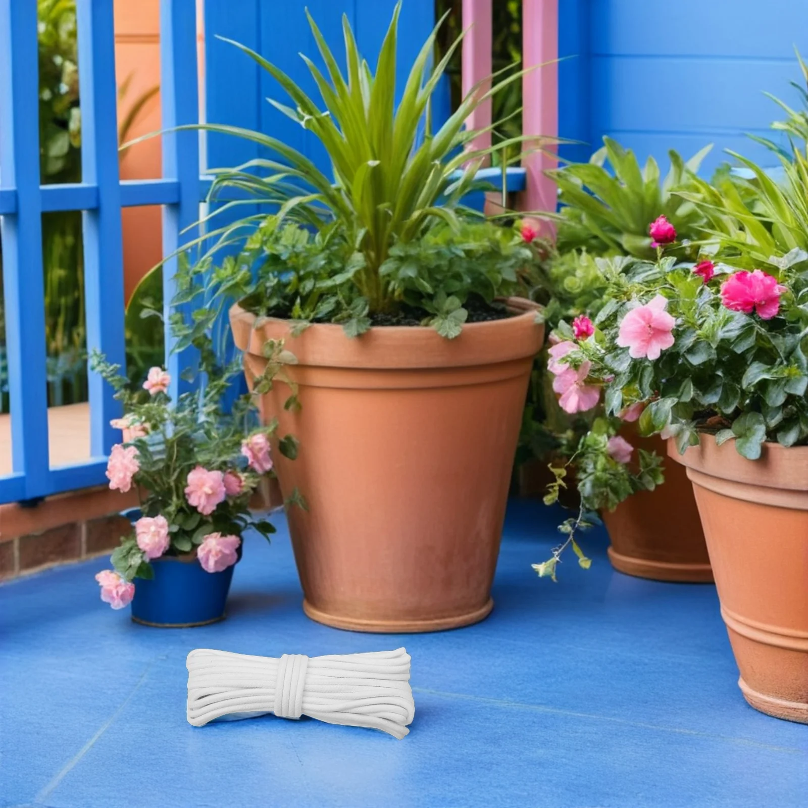 

1 Roll Self Watering Wick Cord White Cotton Rope Automatic Plant Watering Line DIY for Potted Plants Natural Cotton Rope