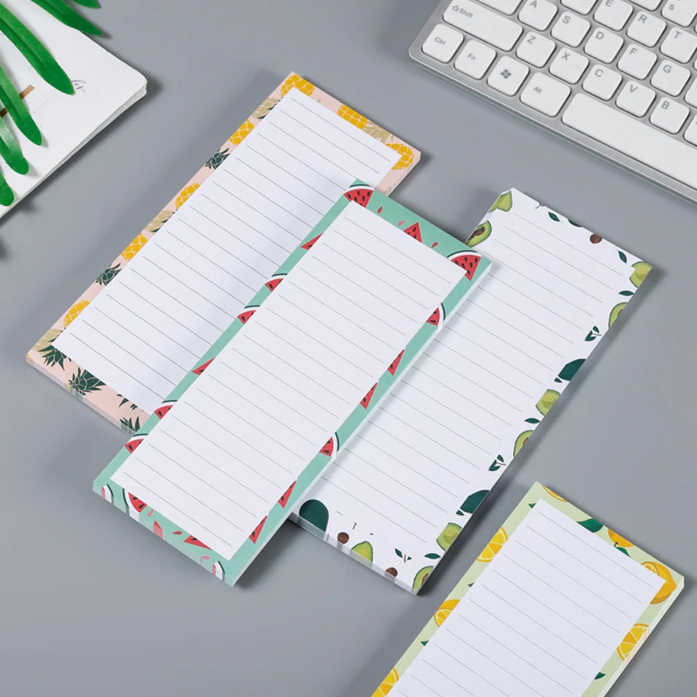 4 Pcs Refrigerator Memo Pads Magnetic Message Board Refrigerator Writing Pad Notepad Notepads Shopping List for Fridge Notebook