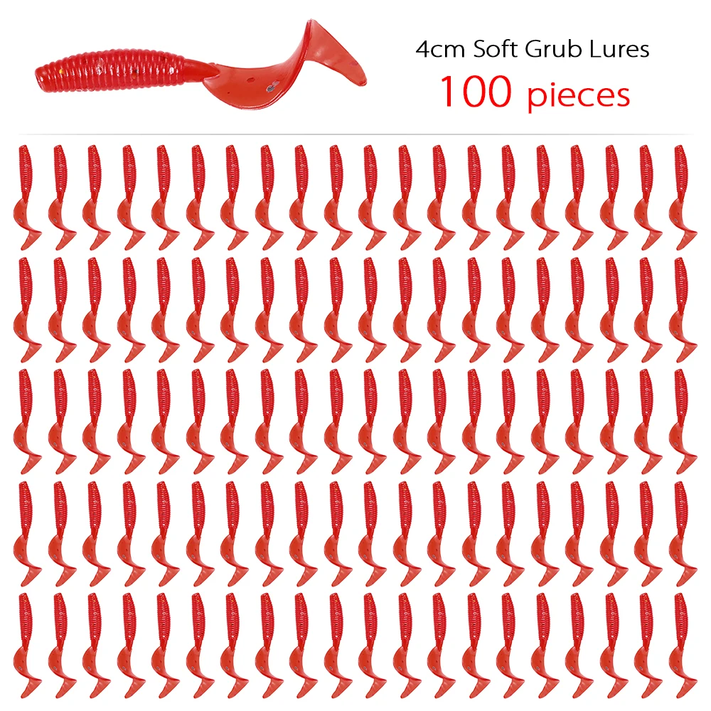 100 stücke Angeln Lockt 4 cm 0,4g Künstliche Wobbler Silikon Köder Grub Wurm Köder Hecht Bass Weiche Köder Karpfen angeln Zubehör – Detail 6