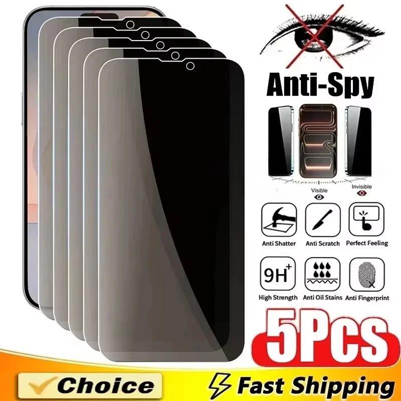 

1-5PCS Privacy Temered Glass For Xiaomi Poco X7 Pro X6 5G X4 X5 F7 Pro C65 F3 GT M6 5G F4 5G X3 GT M3 Screen Protector Anti-Spy