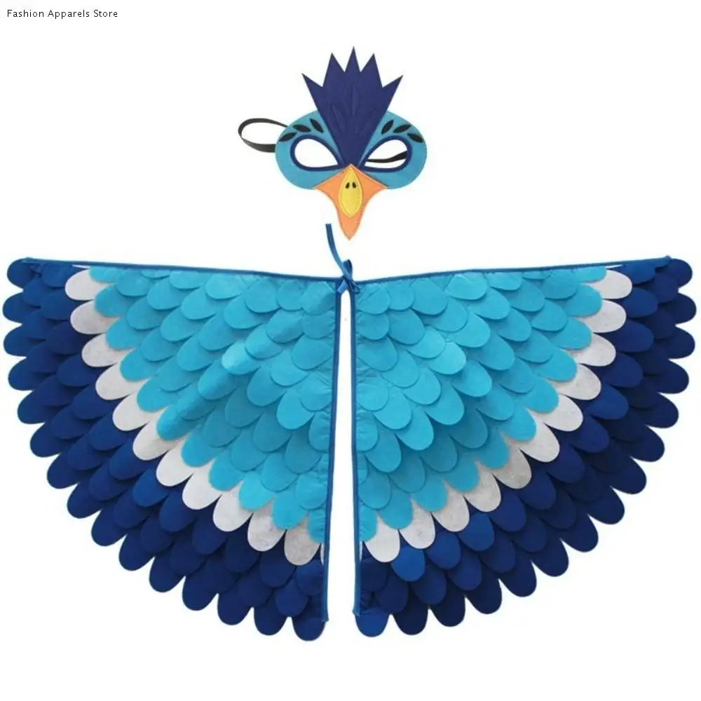 عباءة الهالوين من القماش اللطيف مع قناع رداء أجنحة الطيور للهالوين للأطفال مجموعة قناع الرأس التأثيري على شكل بومة هدايا للأطفال #1