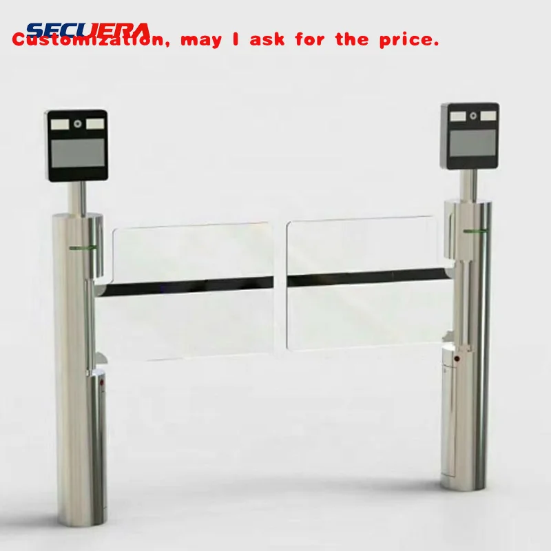 

Изготовленный на заказ турникет распознавания лиц стеклянные распашные барьерные ворота со считывателем QR-кода карт