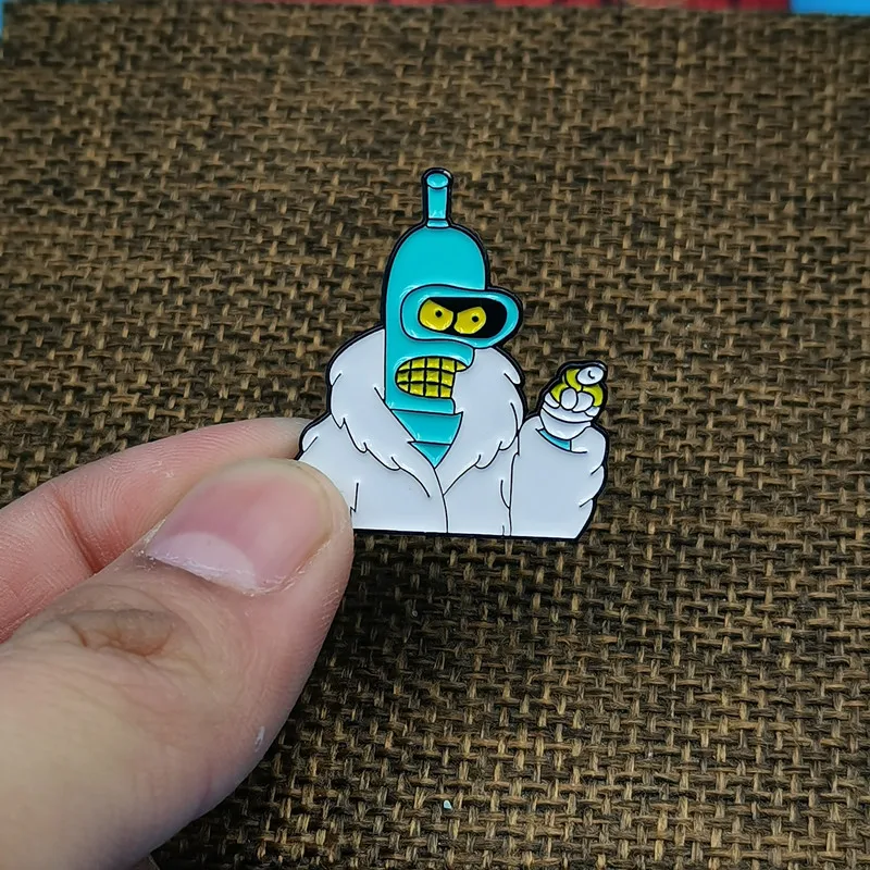 مضحك التلفزيون Futuramas أنيمي التلبيب دبابيس ظهره الجينز المينا بروش دبوس المرأة مجوهرات الأزياء هدايا شارات الكرتون