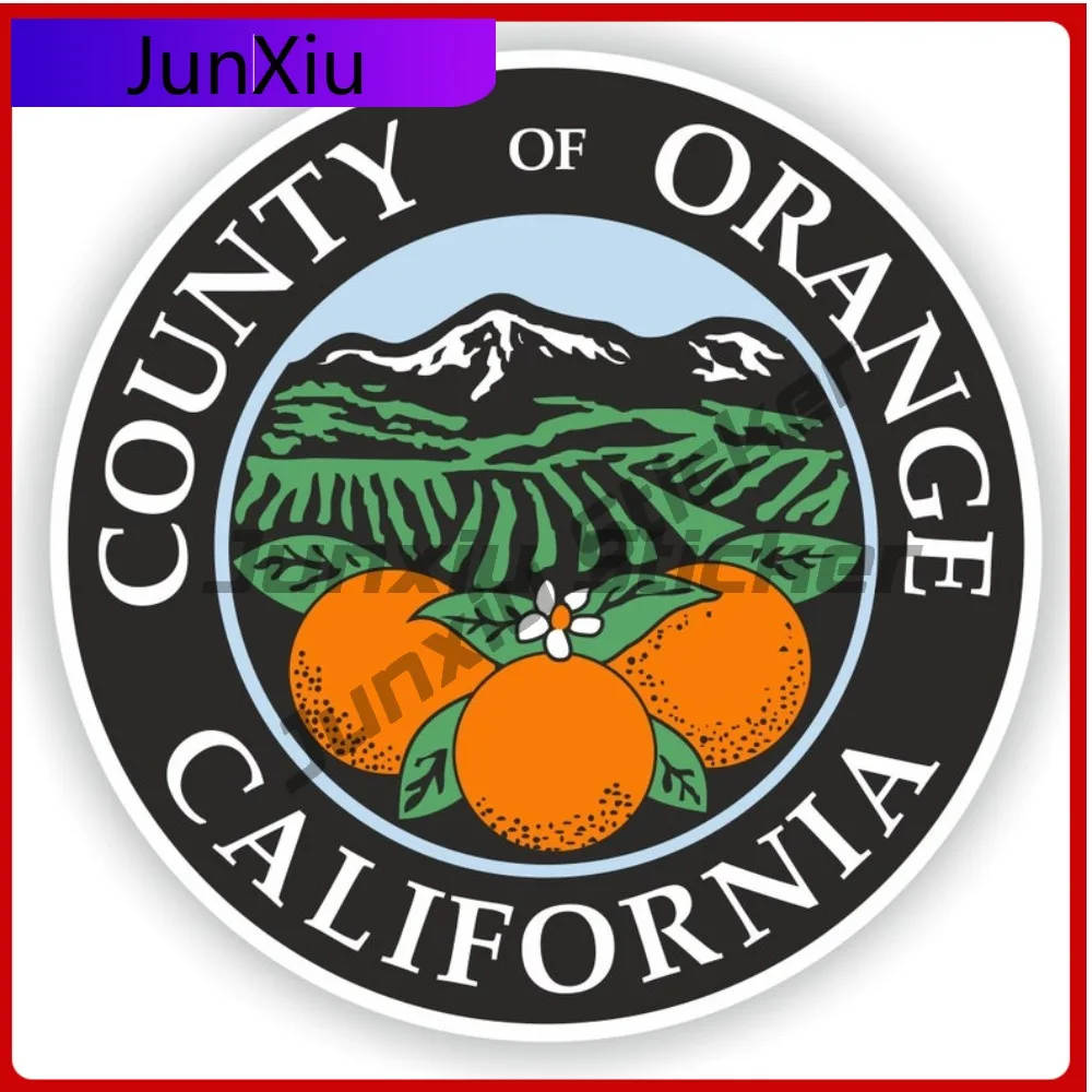 

Orange California Seal Round Flag Personality Auto Decor Commonly used on bumpers rear windows trunks