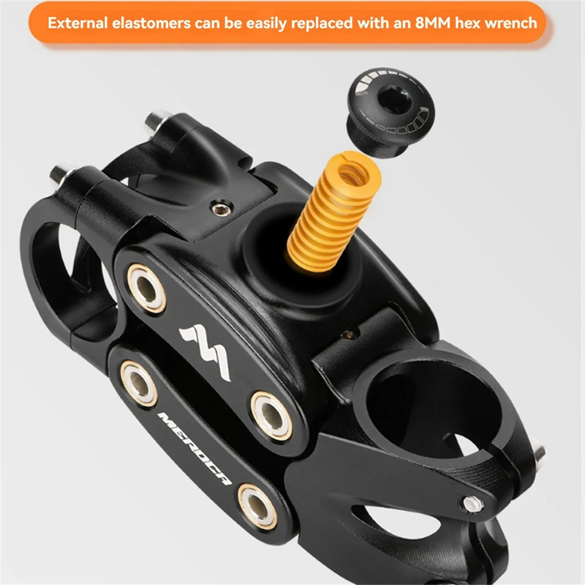 AAA04R MEROCA MTB Mountain Bike Suspension Stem 90MM Off-Road Touring Cycling Road Bicycle Shock Absorbing Riser Four Links Stem