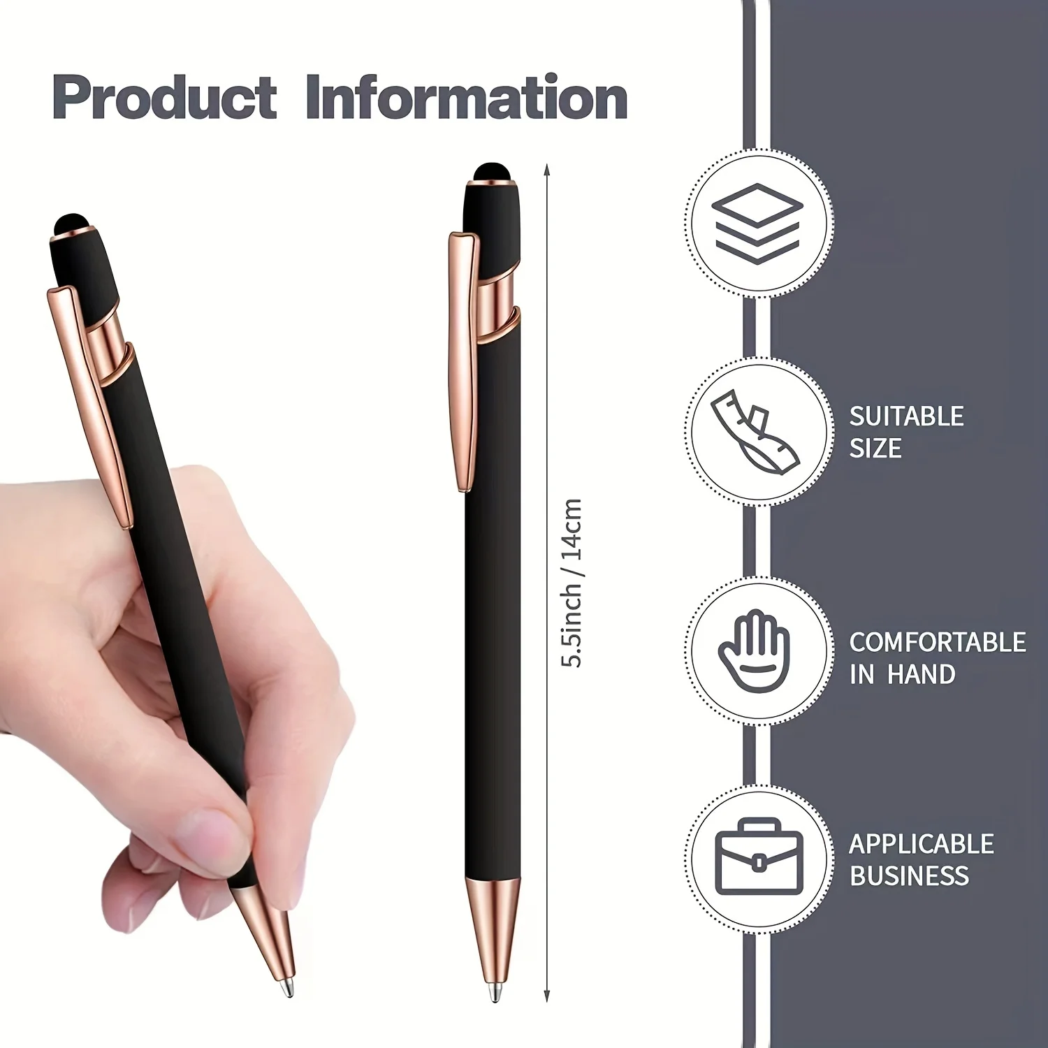 Ballpoint pen with stylus nib black ink, rainbow colored ballpoint pen. Suitable for business, gifts