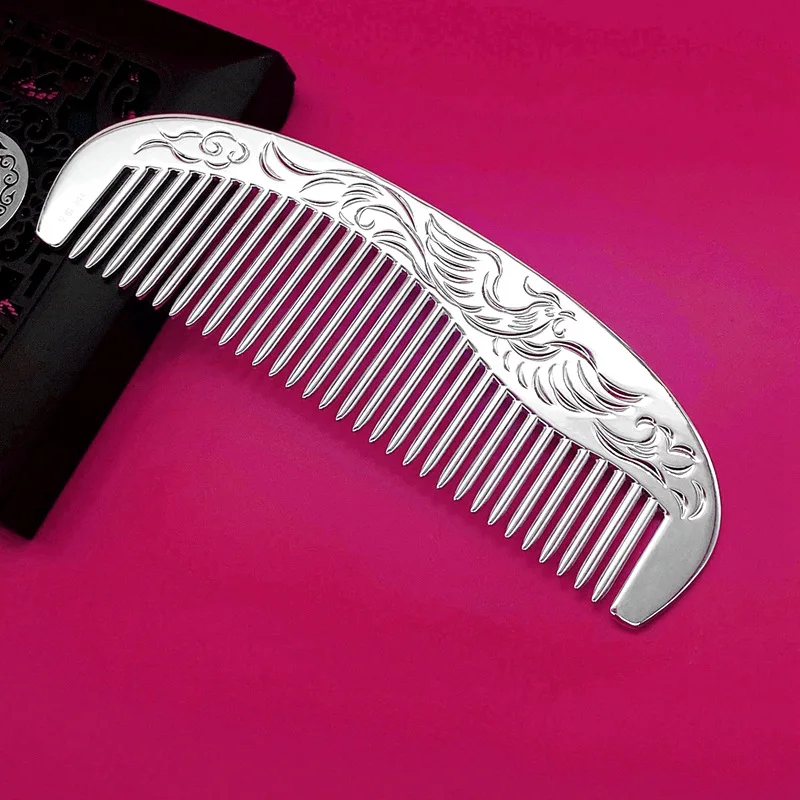 Snowflake S999 Solid Silver Hair Comb Scraping Care