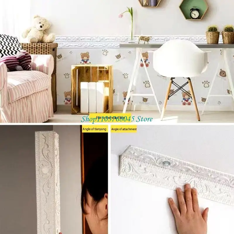 R53F Peels and Corner Trim Molding Strips Wall Corner Protector Adhesive Wall Edges Protector Guard for Edges Ceiling