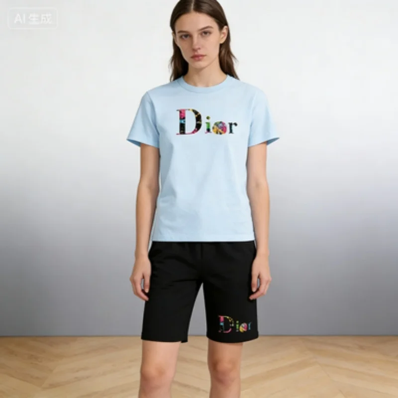 

Boy Girl Colorful Letters T Shirt Summer3-12 Age New Model Short Sleeve+Shorts Comfortable Breathable Children Sportswear 2Piece