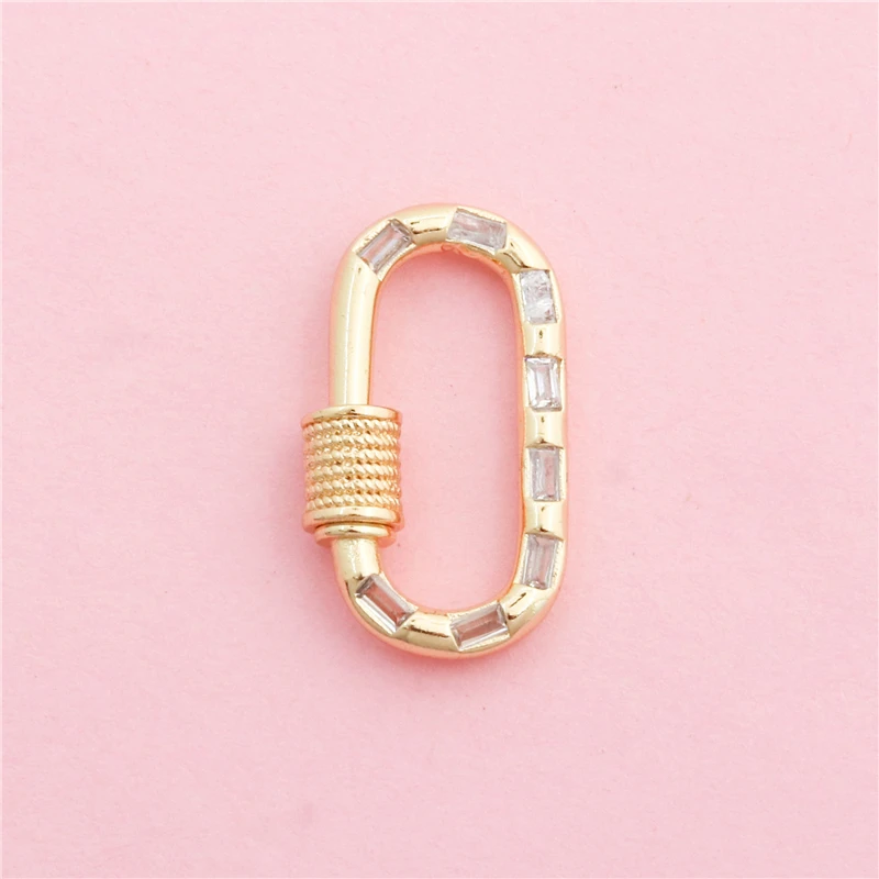 10pcs Brass Carabiner Turnbuckle Spring Buckle Clasp Accessories For Jewelry Making Diy Bracelet Necklace Pendants Connector