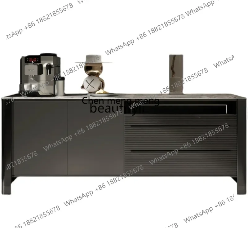 

cc1820Solid Wood Sideboard Light Luxury Stone Plate Storage Tea Cabinet Restaurant Multi-Function Storage Cabinet Wine Cabinet