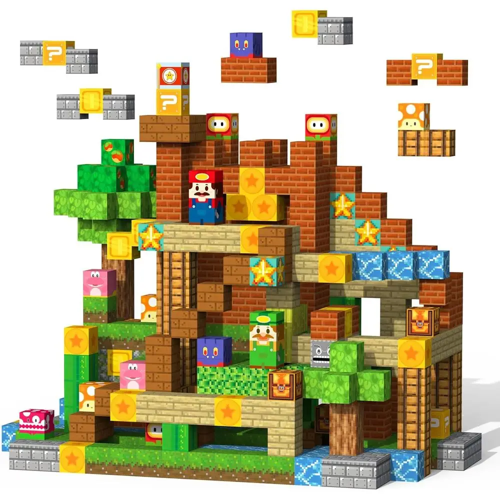 

STEM Montessori Magnetic Building Set - 154 Pieces Educational Sensory Toy for Kids Ages 3-10