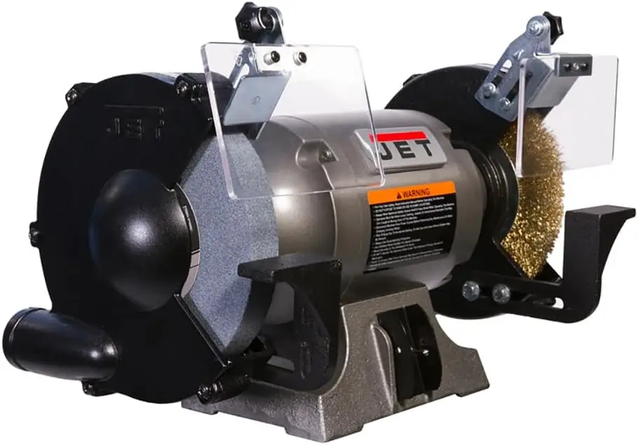 JET 8-Inch Bench Grinder with Wire Wheel, 3450 RPM, 1 HP, 115V 1Ph (Model JBG-8W)