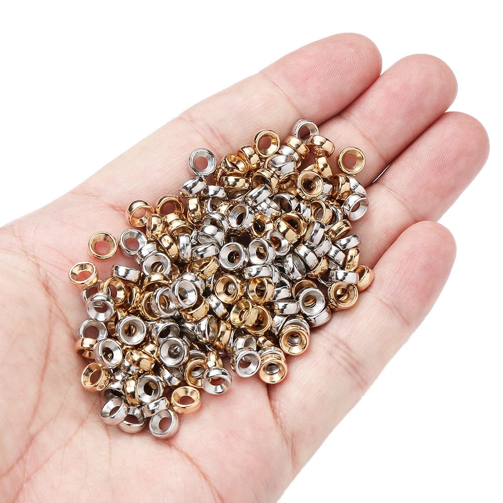 100 Stück 7mm CCB Flache Runde Acrylperlen mit Großem Loch für Schmuckherstellung DIY Armband Halskette Ohrringe Zubehör Abstandhalterperlen – Detail 2