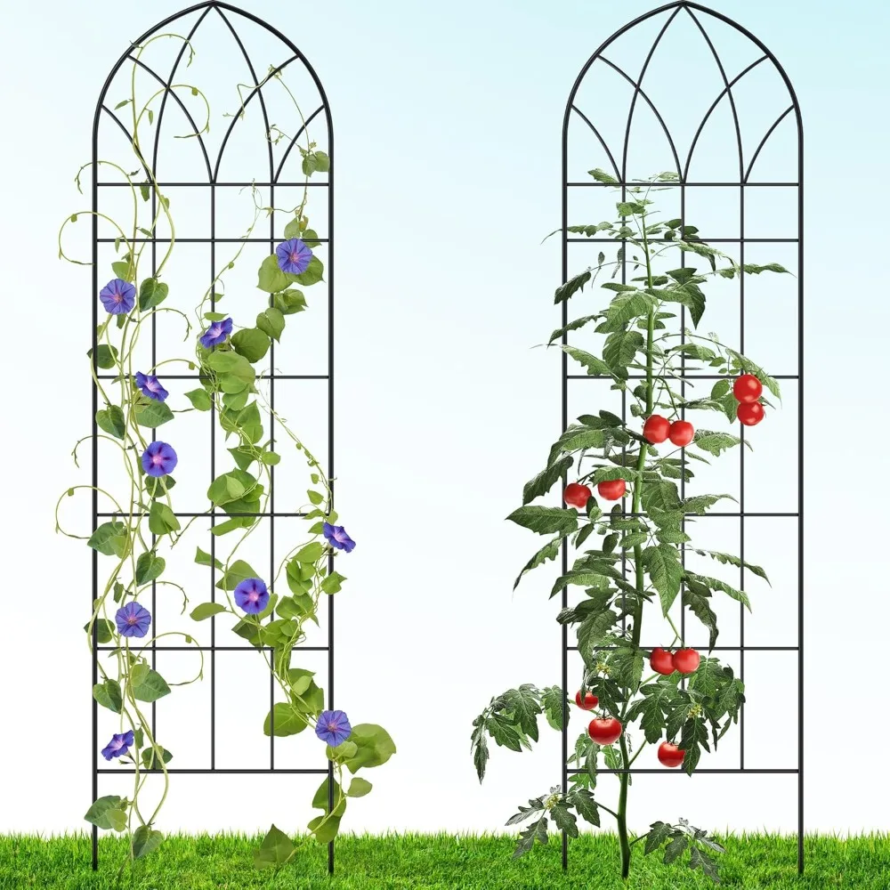 

Garden Trellis for Climbing Plants Outdoor - 2 Pack - 58" X 16" Cucumber Trellises, Rust Proof Metal Trellis