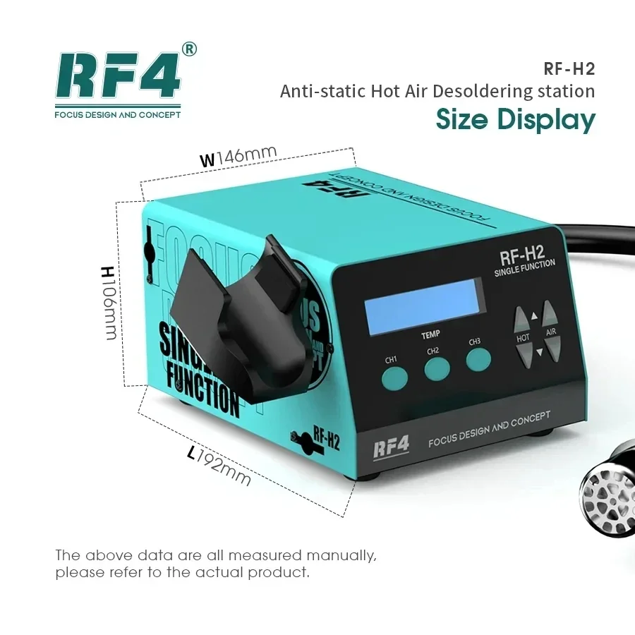 Rf4 pistola de ar quente digital bga retrabalho desoldagem estação remoção rápida secador calor para o telefone pcb smd placa-mãe ferramenta reparo