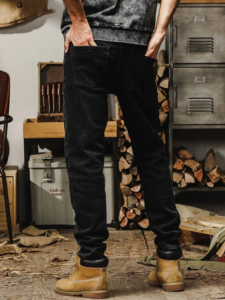 Джерри, американские мотоциклетные джинсы в стиле ретро, мужские модные брендовые прямые брюки, уличный хлопок, полиэстер, износостойкие