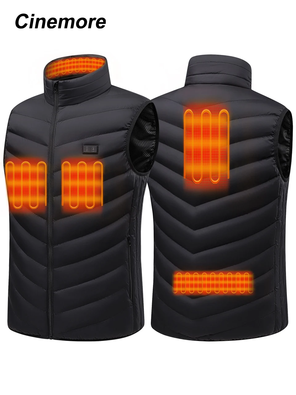 Cinemore Winter Men's Heated Down Vest Classic Zipper Design Men-8991