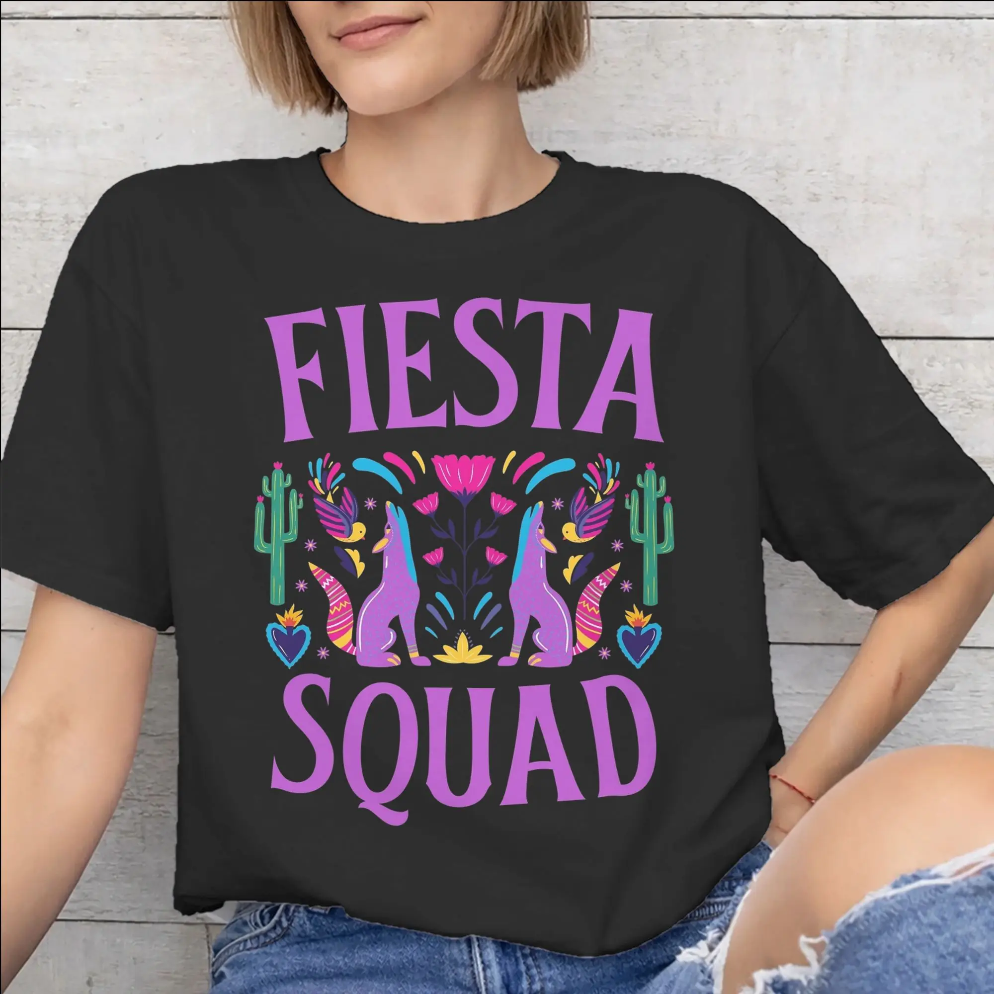 Graphic Printed Fiesta Squad Cinco De Mayo T Shirt for Men Women  Cotton Tee Shirt Short Sleeve Clothing