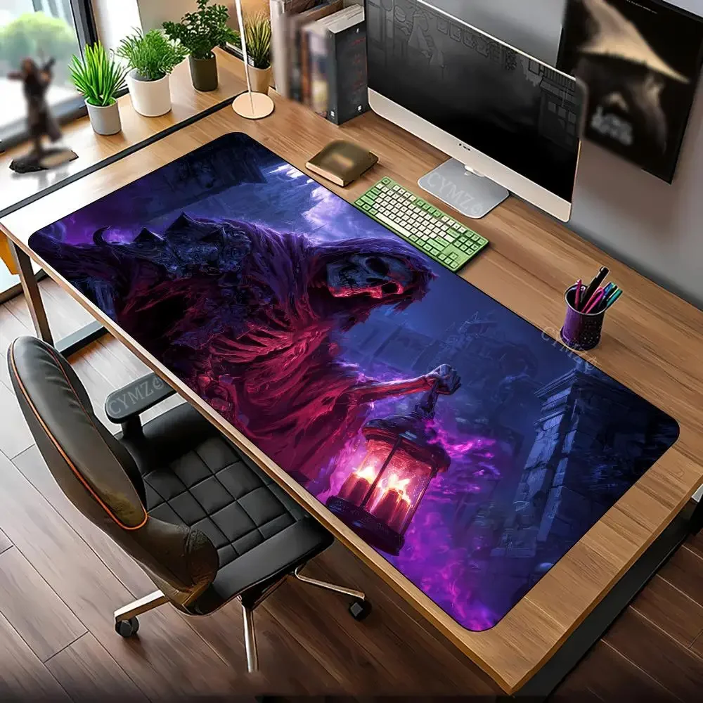 Alas Mouse Desain Dewa Kematian Fantasi Alas Meja Alas Gaming Karet Anti Selip Aksesori Meja Tahan Lama Alas Keyboard Desktop Alas Maus