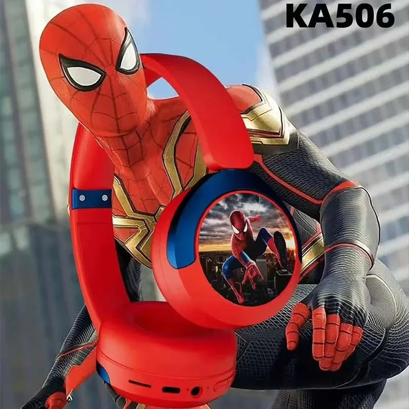 

Disney Headphones Bluetooth Foldable Wireless Headsets Stereo Sound Laptop Earphones for Spider Man Kids Anime Cartoon KA506