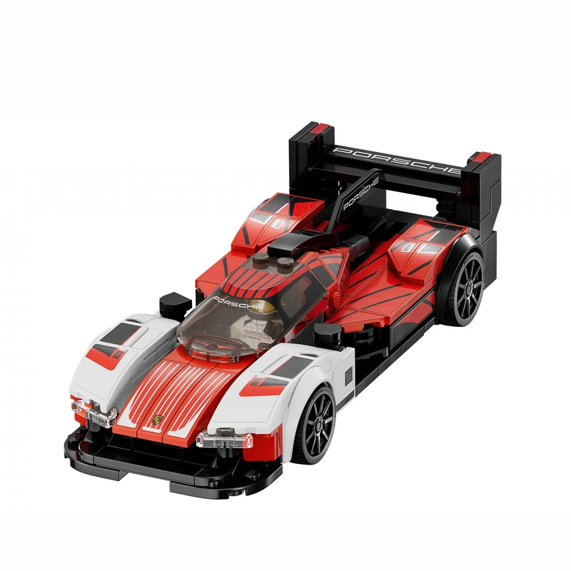 Lepin-76916 speed champions car building kit, porsche 963, veículo de corrida, brinquedo para crianças
