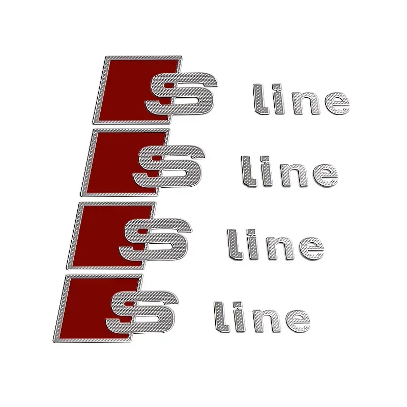 10 قطعة الألومنيوم ملصقات السيارات الداخلية Sline شارات شعار الديكور لأودي C5 C6 C7 A4 B6 B8 B7 A6 A3 A5 Q3 Q5 اكسسوارات