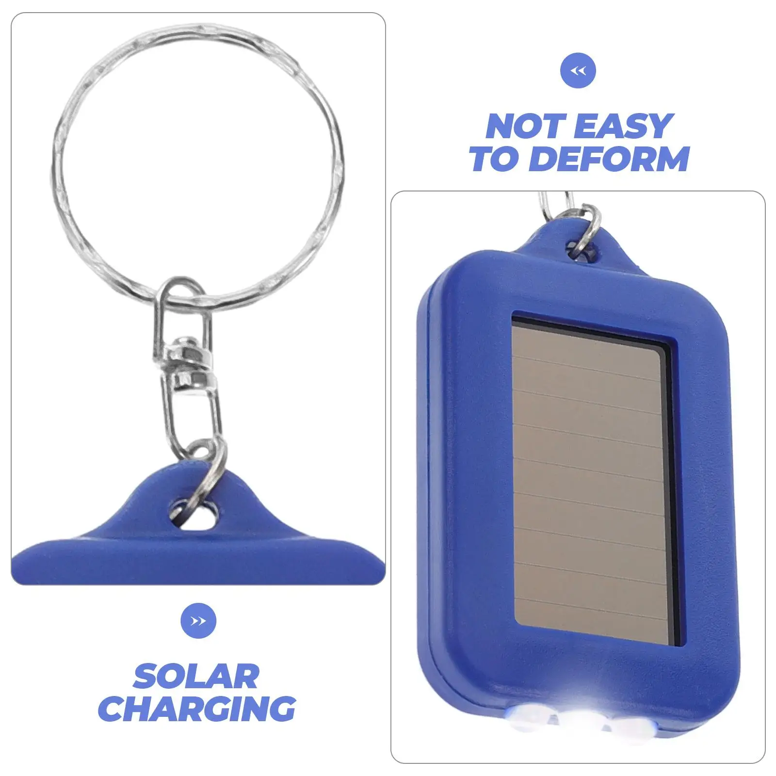 5pcs Solar Charging Flashlight Compact Portable Sturdy Keychain Design Mini Outdoor Gear Emergency Supplies Led