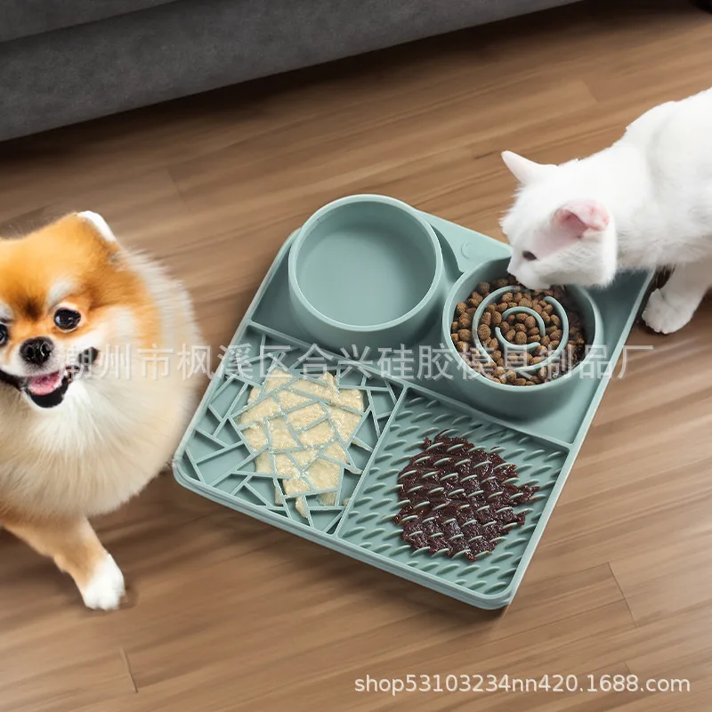 

Silicone pet slow food mat licking pad silicone powerful suction cup anti-knockover food bowl dog bowl cat bowl pet mat