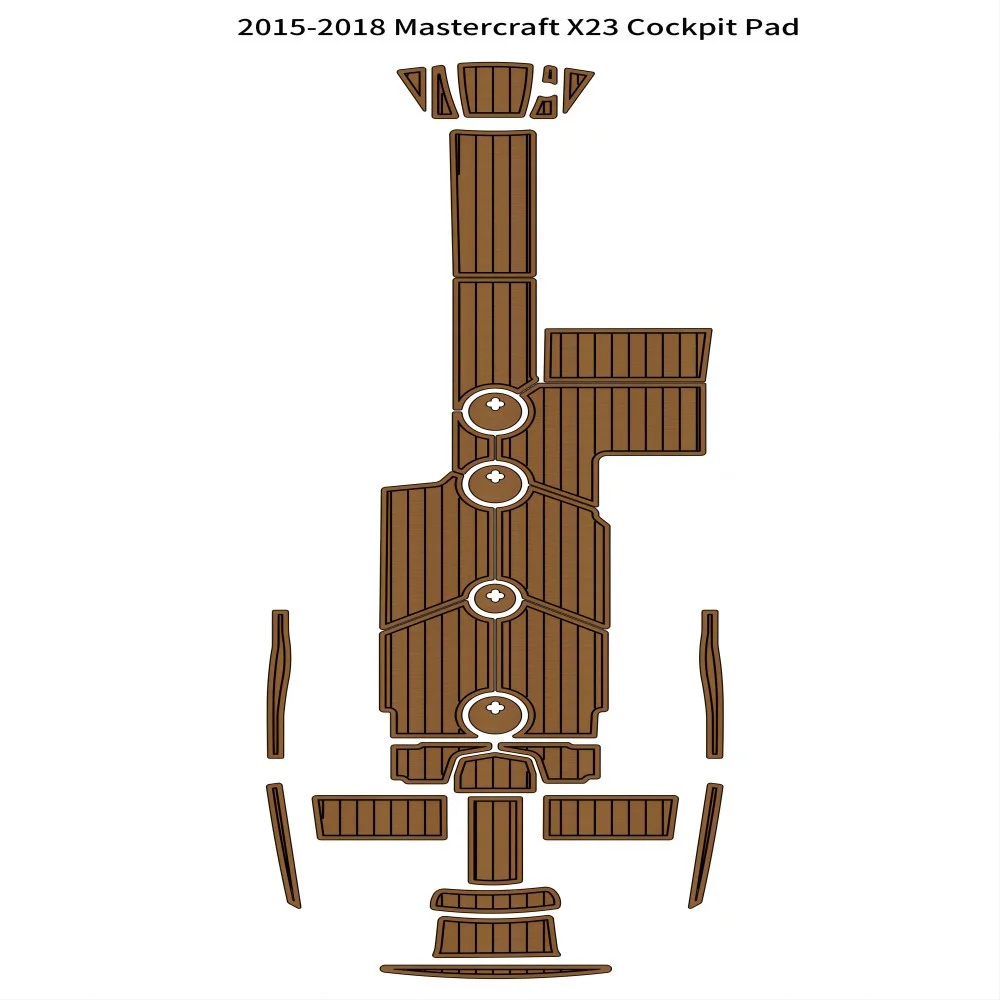 

2015-2018 Mastercraft X23 Cockpit Pad Boat EVA Foam Faux Teak Deck Floor Mat