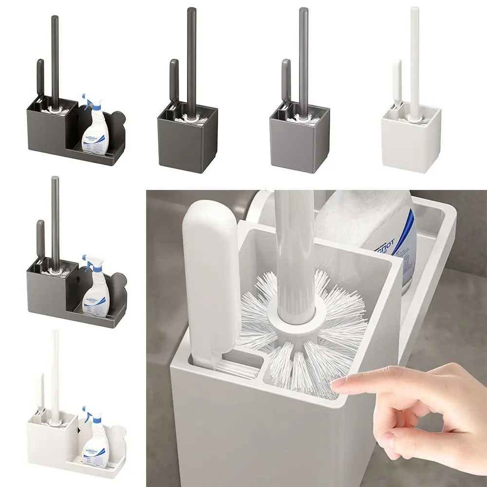 Cleaning Tools Bathroom Toilet Brush Holder No Drill WC Cleaner Brush Storage Space Bathroom Accessories Drain Shelf