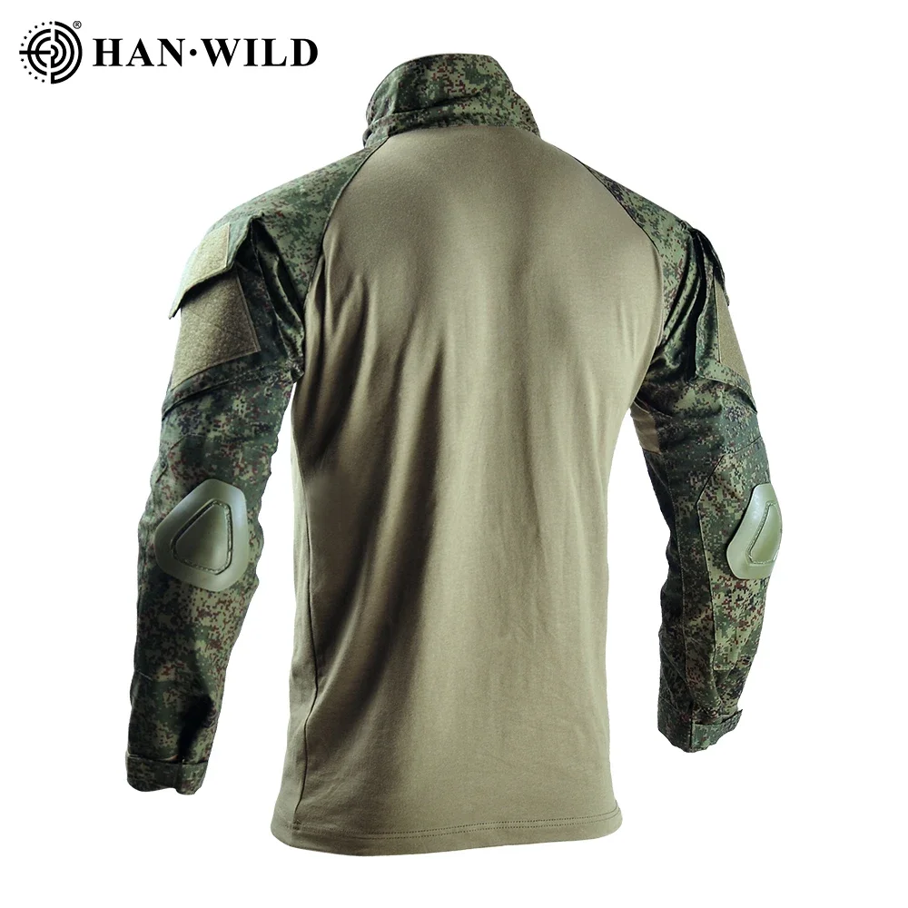 Taktische Uniform Kampf Camo Russische Anzüge Training Team Airsoft Paintball Shirts Jagd Hosen + Pads Herren Kleidung Winddicht – Detail 3