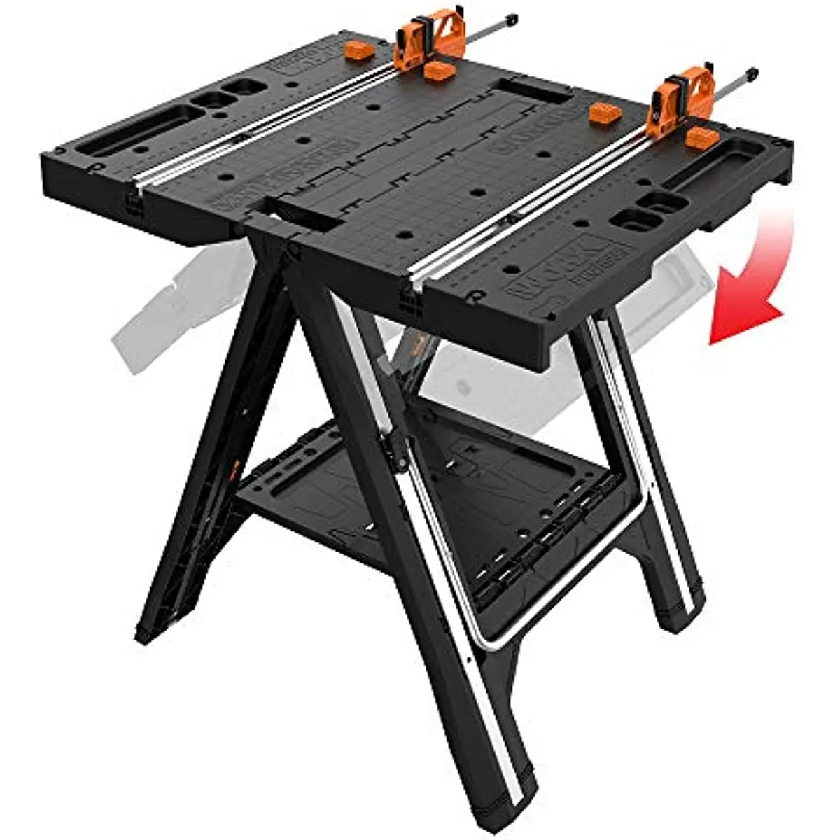 WORX WX051 Pegasus Folding Work Table Sawhorse Multifunctional Table Mobile Portable Woodworking Table Saw Table Folding Tool