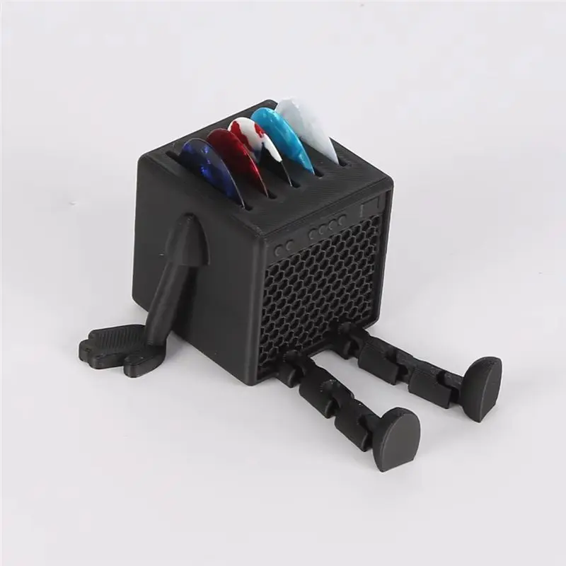 AED2-3D Printed Guitar Pick Storage Box Personalized Ukulele Pick Storage Box Desktop Ornaments