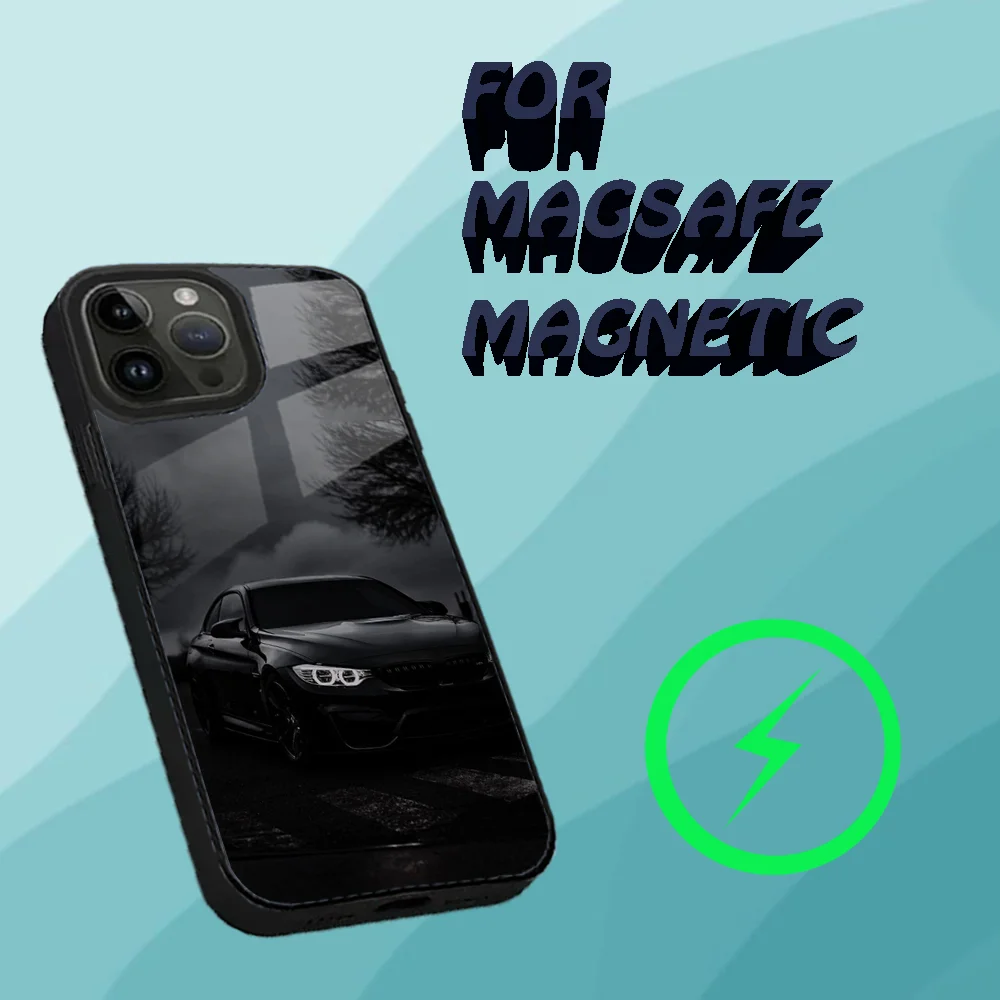 Black car for B-Bmw Phone Case For iPhone 15,14,13,12,11,Plus,Pro,Max Mini Magsafe Magnetic Wireless Charging