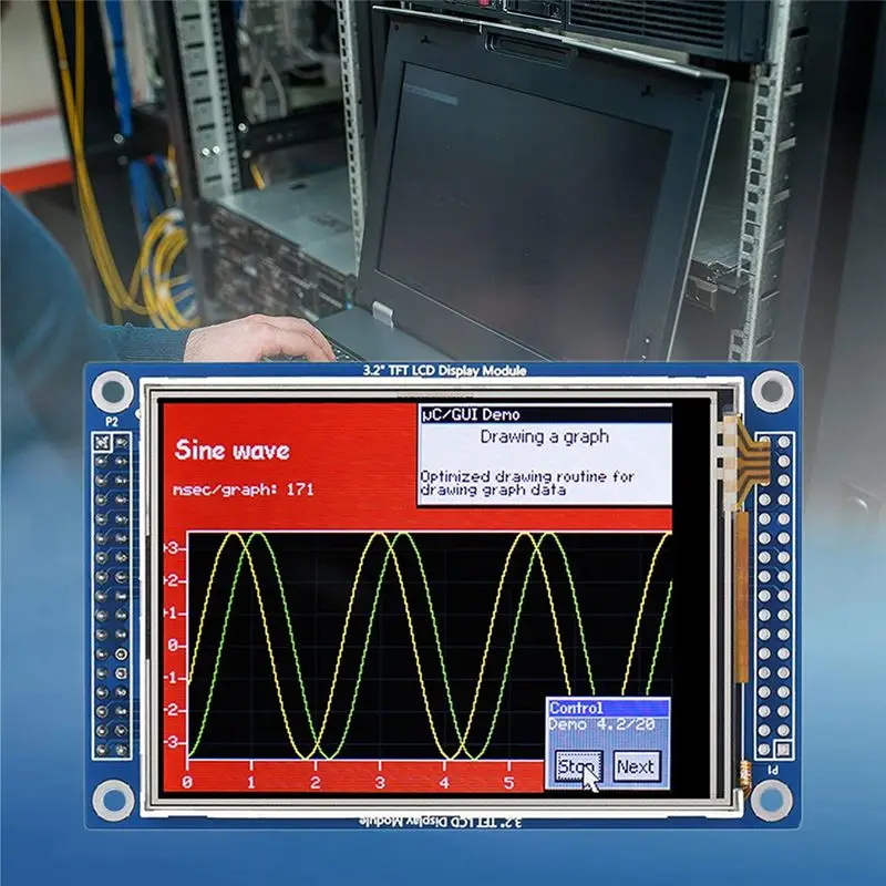 A14M 3.2 Inch TFT LCD Display Module 320 x 240 Pixels ILI9341 8080 Parallel+SPI 3.3V LCD 65K Color Resistance Touch Screen