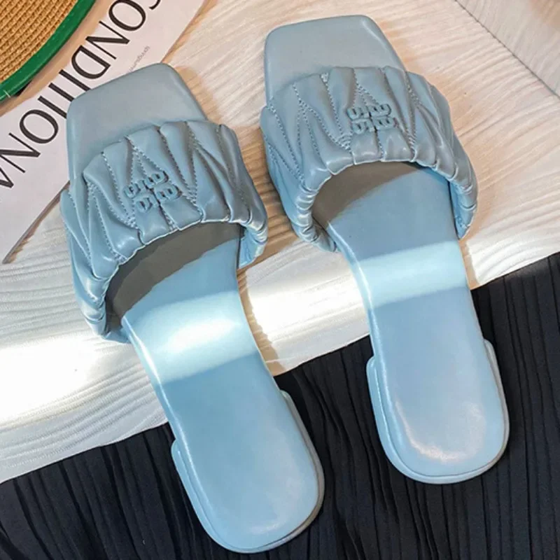 Women Sandals Summer Flats Shoes 2024 New Fashion Thick Slippers Beach Flip Flops Causal Ladies Shoes Low Heels Slides Zapatos