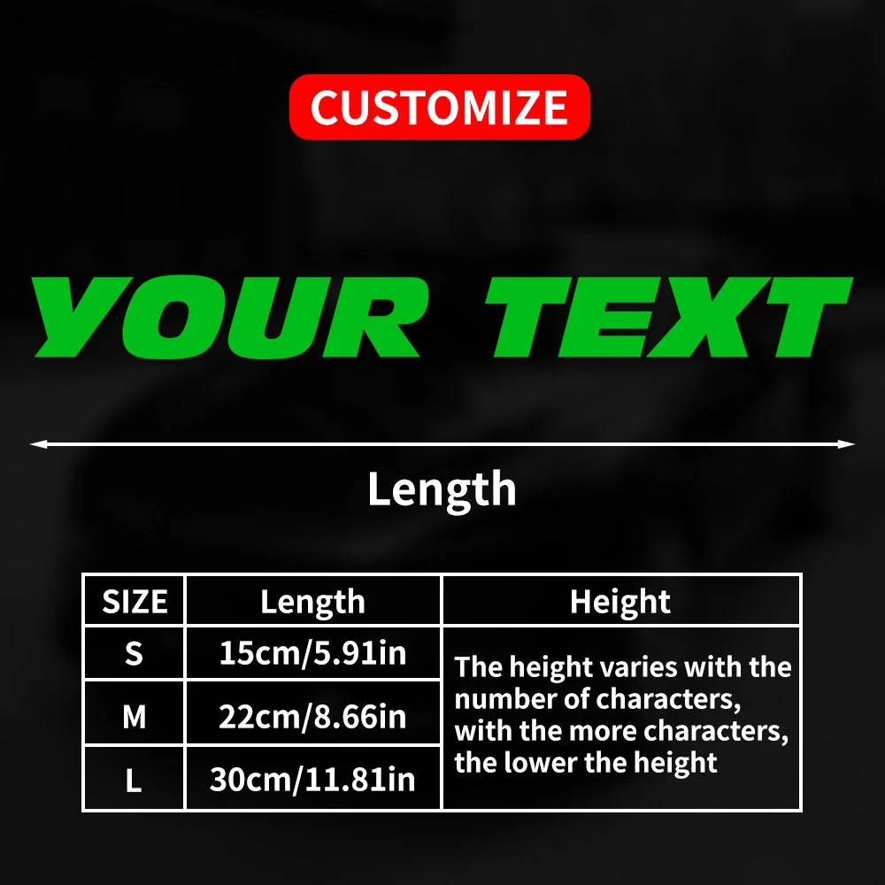 1PC Custom Motorfiets Stickers Waterdicht Vetgedrukte Letter Stijl DIY Brandstoftank Auto Raam Zijkant Carrosserie Scooter Helm Fiets Vinyl Decals
