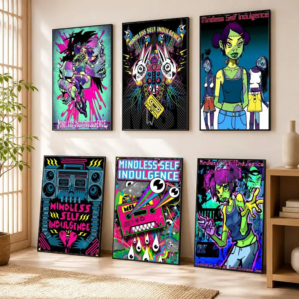 M-Mindless S-Self I-Indulgence Poster Modern Home Living Bedroom Bar Hallway Waterproof Wall Art Aesthetic Decor