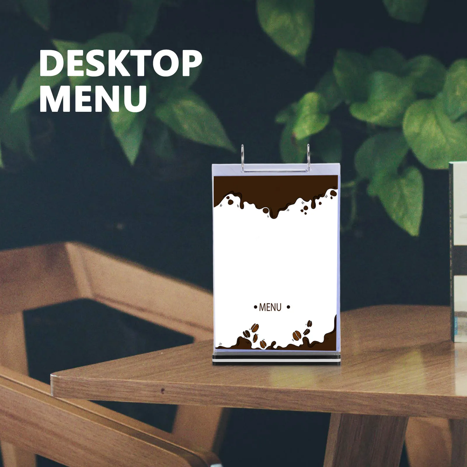 Plastic Flip Page Menu Holder Stand Transparent Tabletop Display Rack Restaurant Supplies Menu Sleeves Table Card Holder Desktop