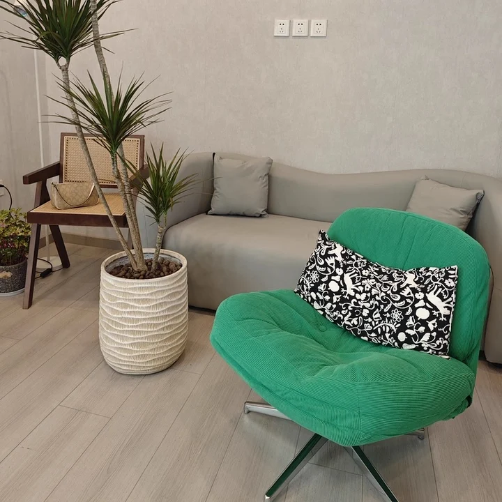 

Medieval Bauhaus Single Sofa Chair Leisure Balcony Rotten Chair Green Lazy Sofa