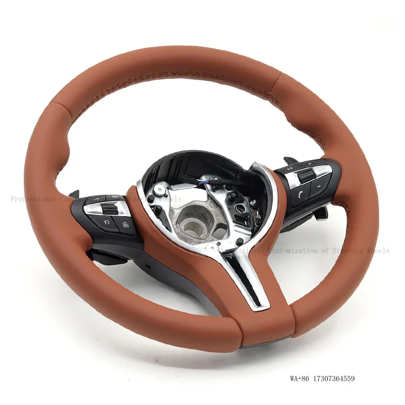 Orange-brown Full leat set Steering Wheel For Bmw F01 F10 E92 E90 E89 E91 E93 330i 335i 328i 3 Series 5 Series  2013-2019