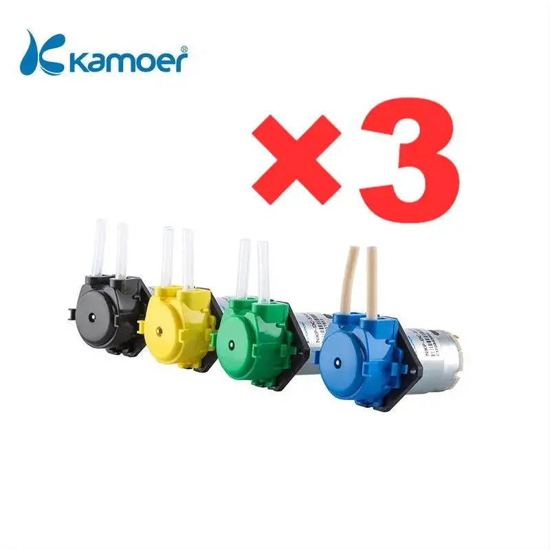 

3-in-pack Kamoer NKP Peristaltic Dosing Pump 24V/12V/6V,Mini DC Pump for Water and Aquarium (Silicone or BPT Tube)