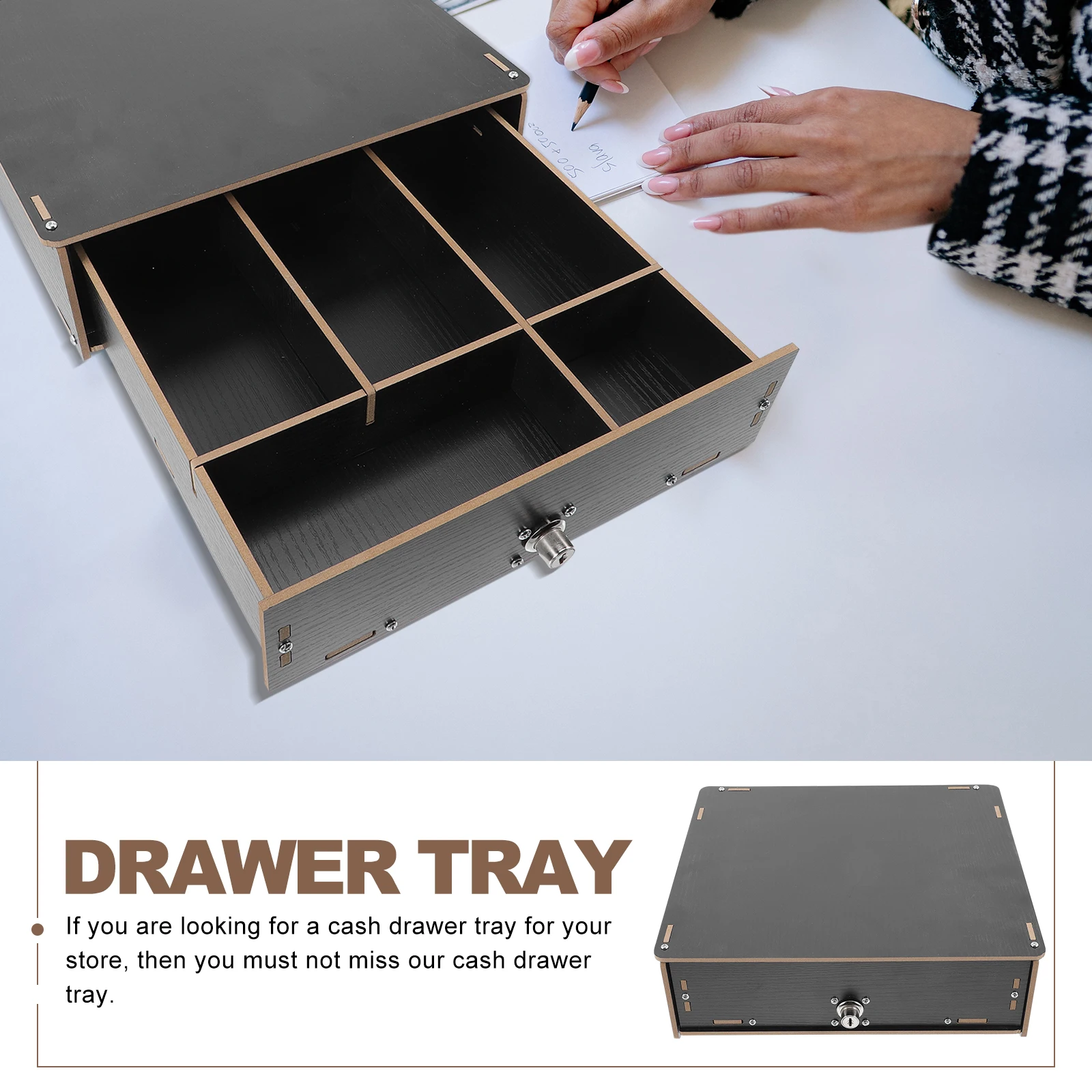 

Cash Drawer Tray Replacement Money Storage Box Multi-Functional Cashier Organizer Multi Grid Currency Till Stand For Office Shop