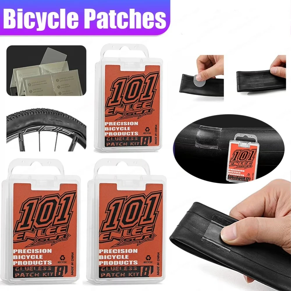 Glue-Free Bicycle Tyre Repair Patches Simple Operation Convenient Bicycle Tyre Self Adhesive Patch Portable Dustproof Box