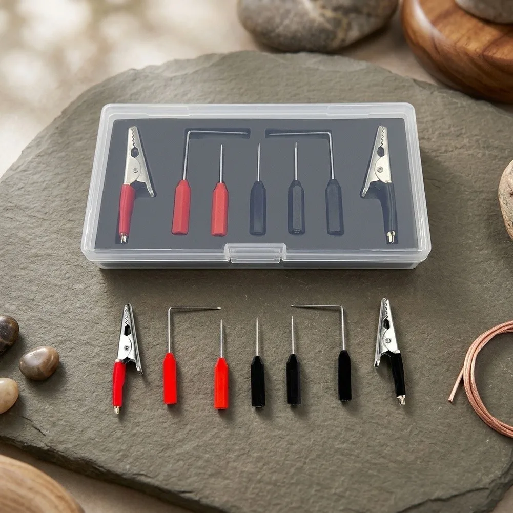 20A Multimeter Accessory Probes Replacement Kit with 78cm Wire Length Red Black Crocodile Clips and Probe Variety