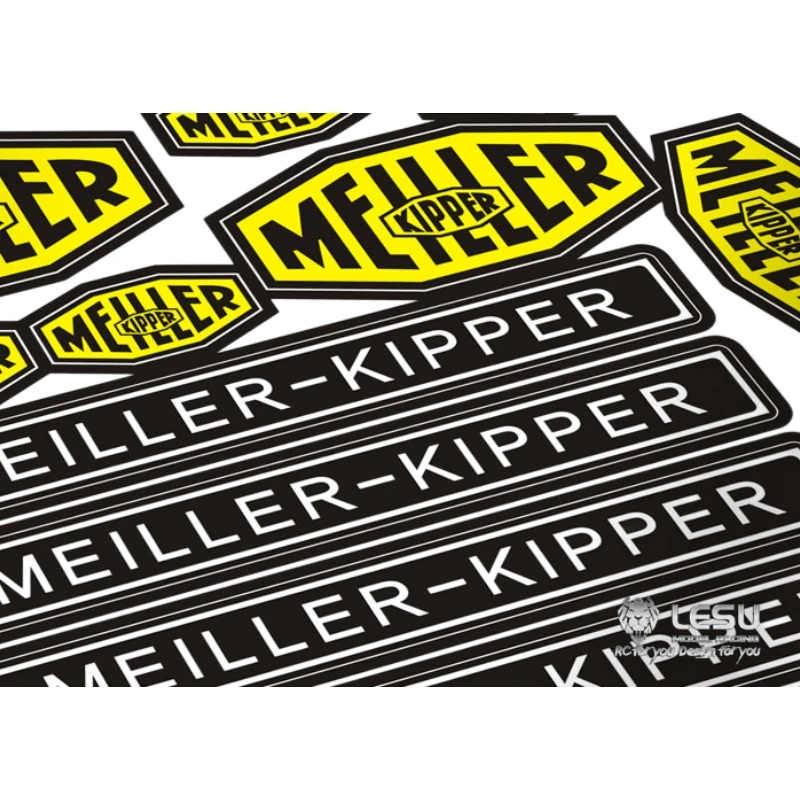 Tamiya Dump Truck MEILLER-KIPPER Logo Bucket Sticker/Decals for 1/14 Rc Car Lesu Toys Body Shell Diy Parts Accessories