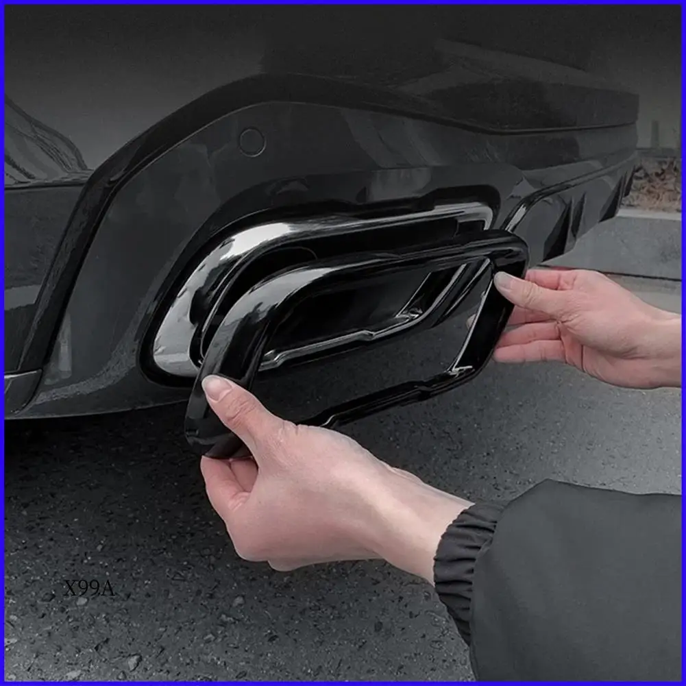 

WO-Car Tail Throat Decorative Frame Tail Muffler Exhaust Pipe Output Cover For-BMW X5 G05 X6 G06 X7 G07 2019-2021