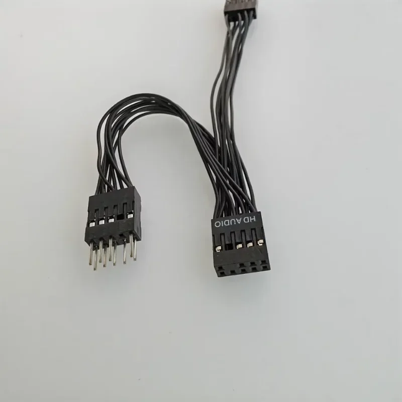 Splitter Cavo Audio HD Per Scheda Madre – Y Da 9 Pin Femmina A 2 Maschi, Nero, Lunghezza 14 Cm, Confezione Da 2, Per PC DIY